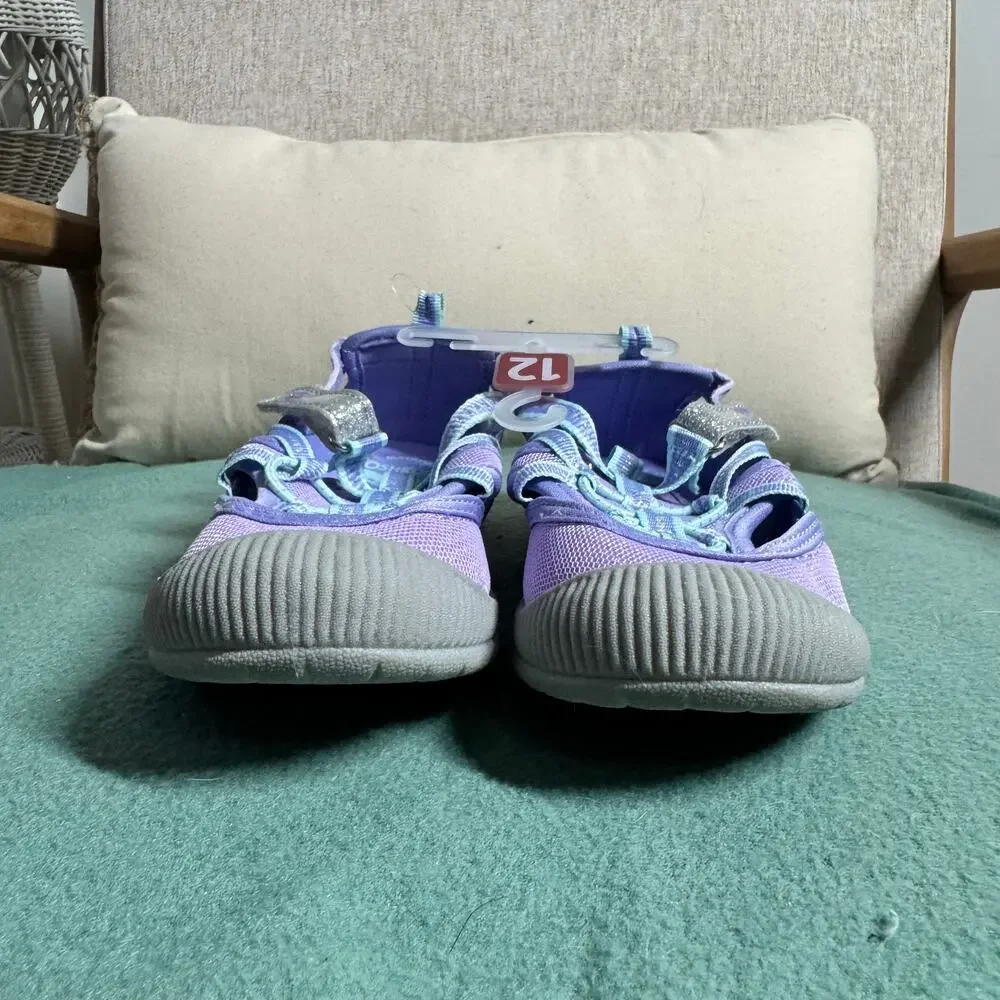 Oshkosh Sandals Toddler 12 Purple Glitter‎ NWT Adjustable Machine Washable Play
